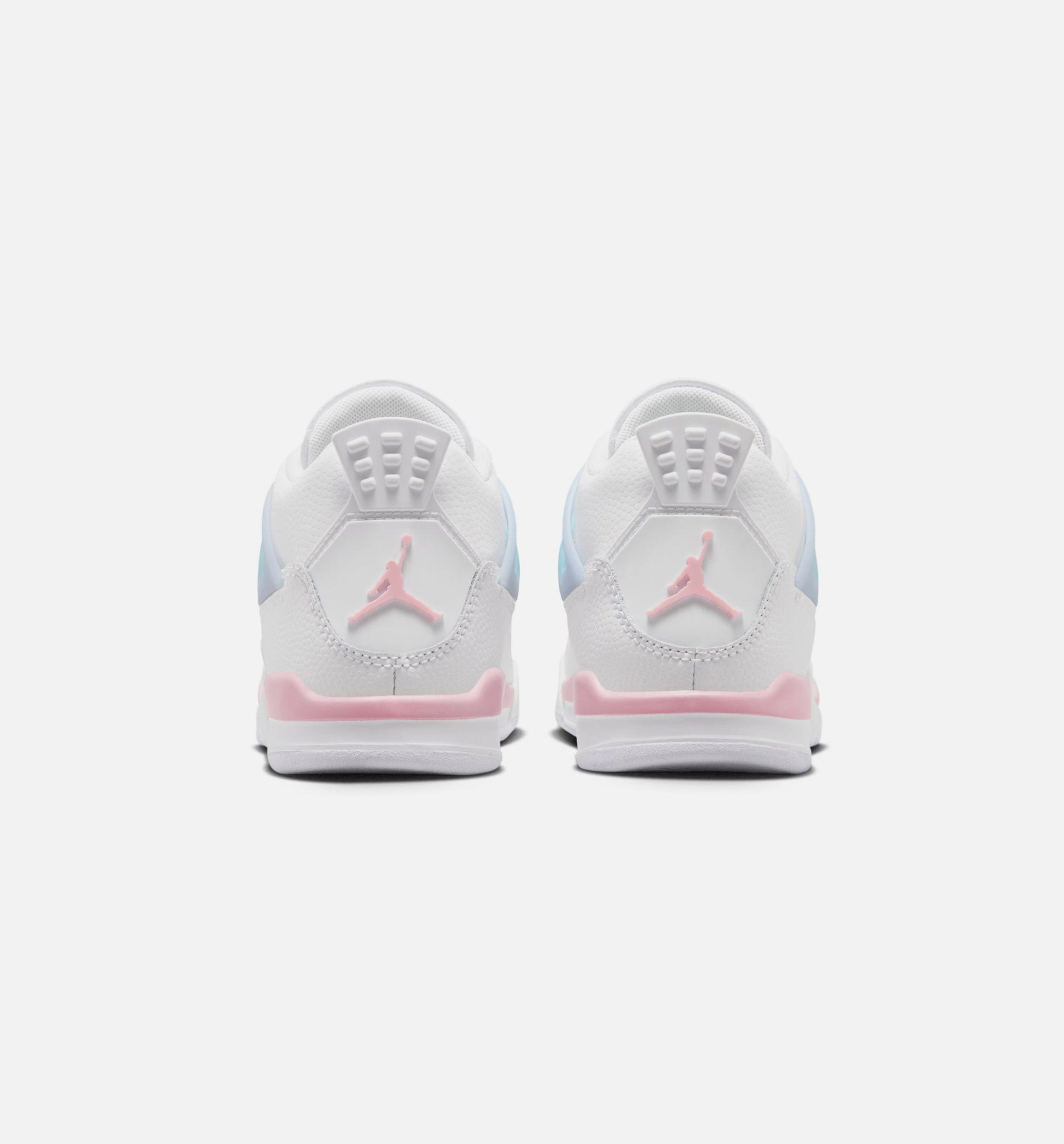 Air Jordan 4 Retro Medium Soft Pink Preschool Lifestyle Shoe - White/Medium Soft Pink/Half Blue
