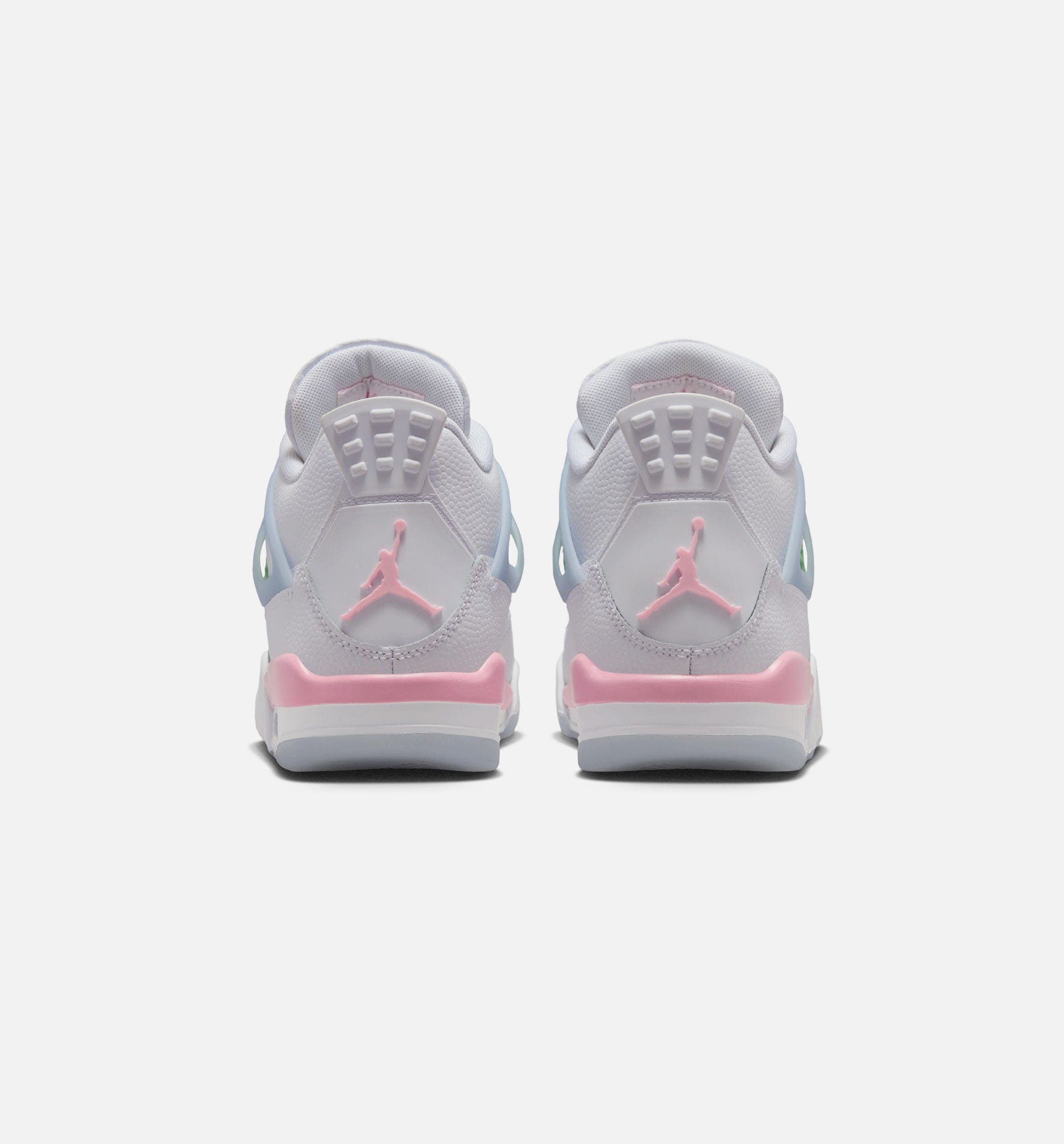 Air Jordan 4 Retro Medium Soft Pink Grade School Lifestyle Shoe - White/Medium Soft Pink/Half Blue