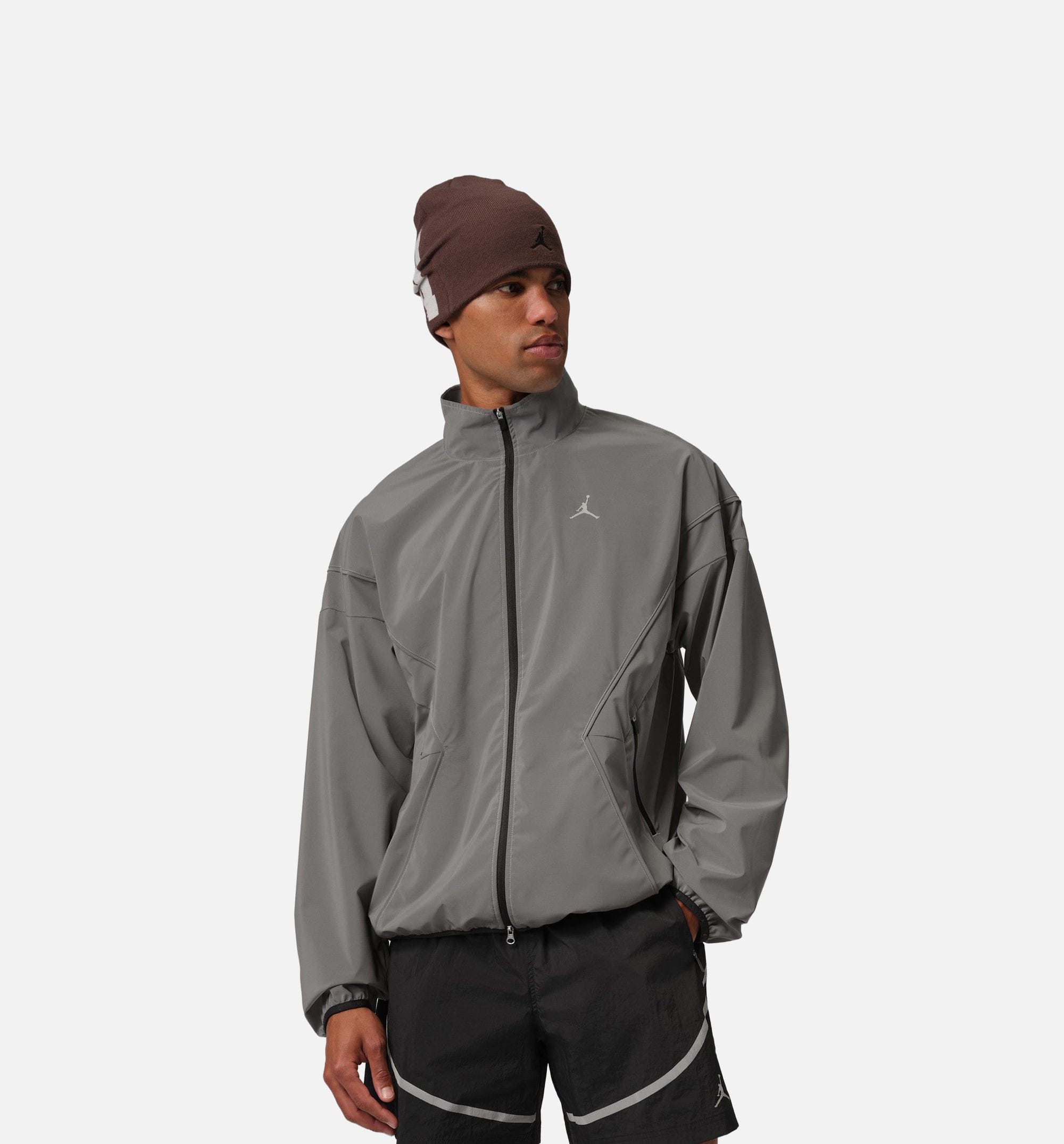 Air Jordan Brooklyn Hike Mike Reflective Draft Zip Up Mens Jacket - Silver