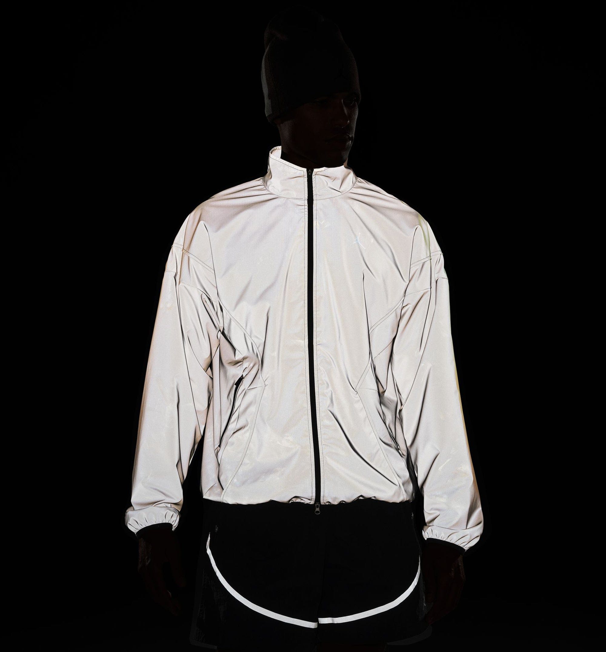 Air Jordan Brooklyn Hike Mike Reflective Draft Zip Up Mens Jacket - Silver