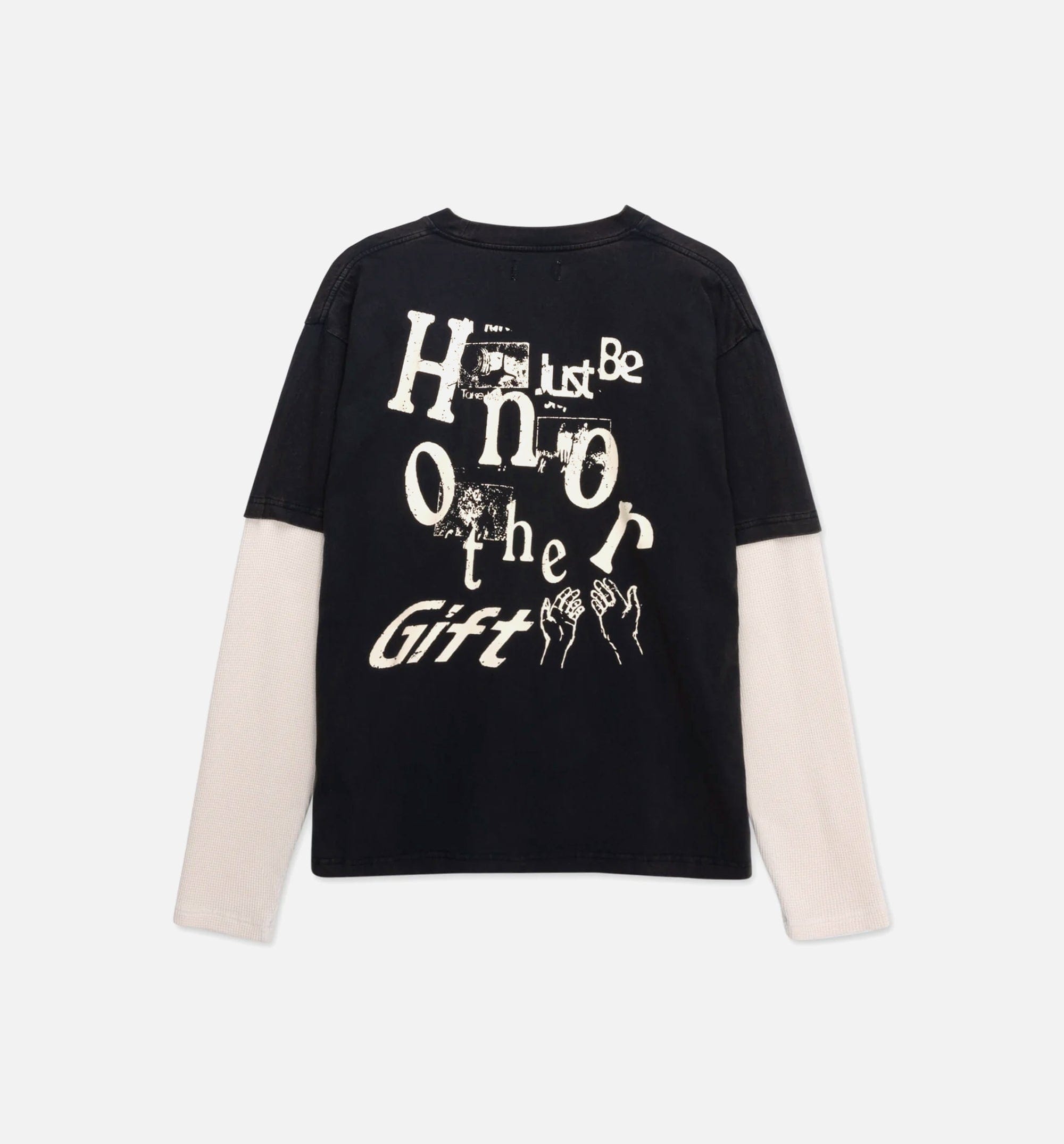 HONOR Just Be Mens Long Sleeve Shirt - Black/White