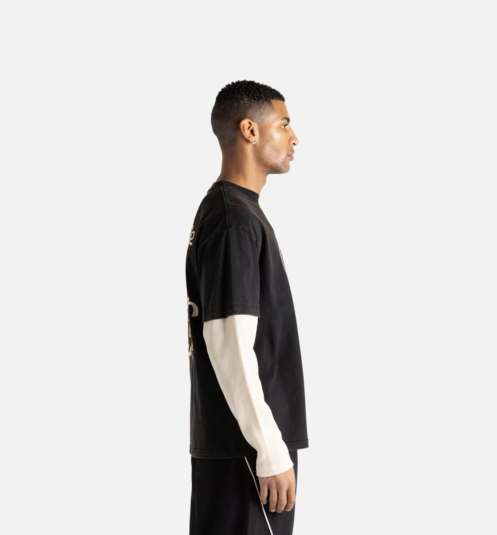 HONOR Just Be Mens Long Sleeve Shirt - Black/White