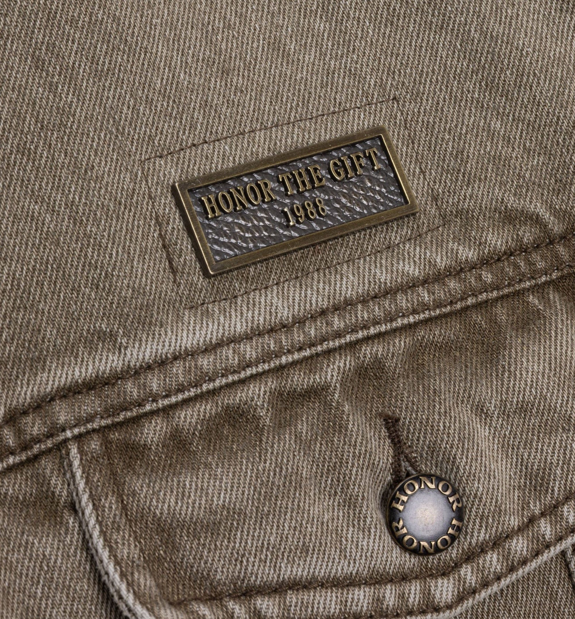 HONOR Washed Twill Trucker Mens Jacket - Taupe