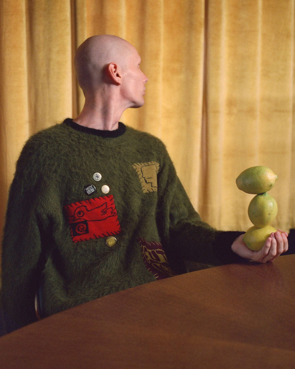 Brain Dead Future Vision Boxy Knit Sweater - Olive