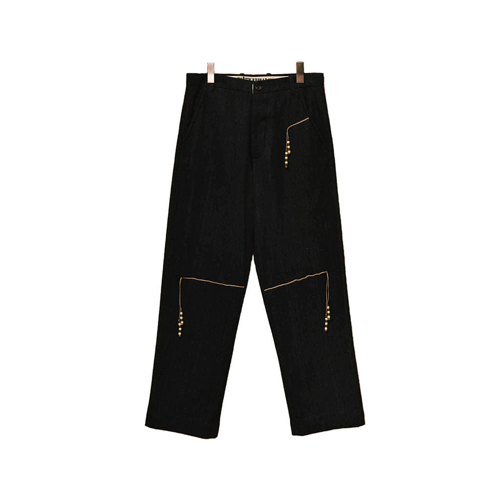 Kartik Research Beaded Trouser - Black/Jute
