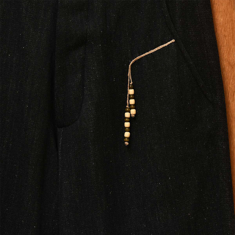 Kartik Research Beaded Trouser - Black/Jute