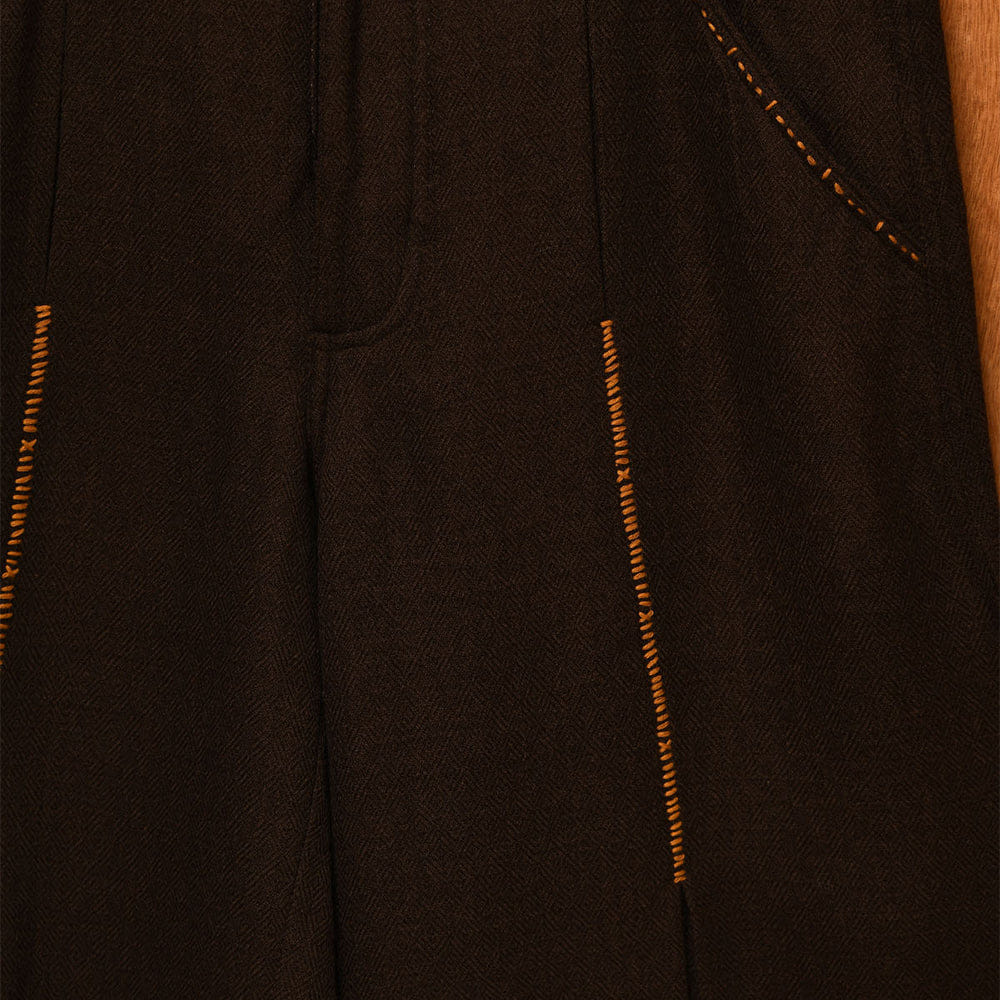 Kartik Research Shaanti Trouser - Chocolate/Saffron