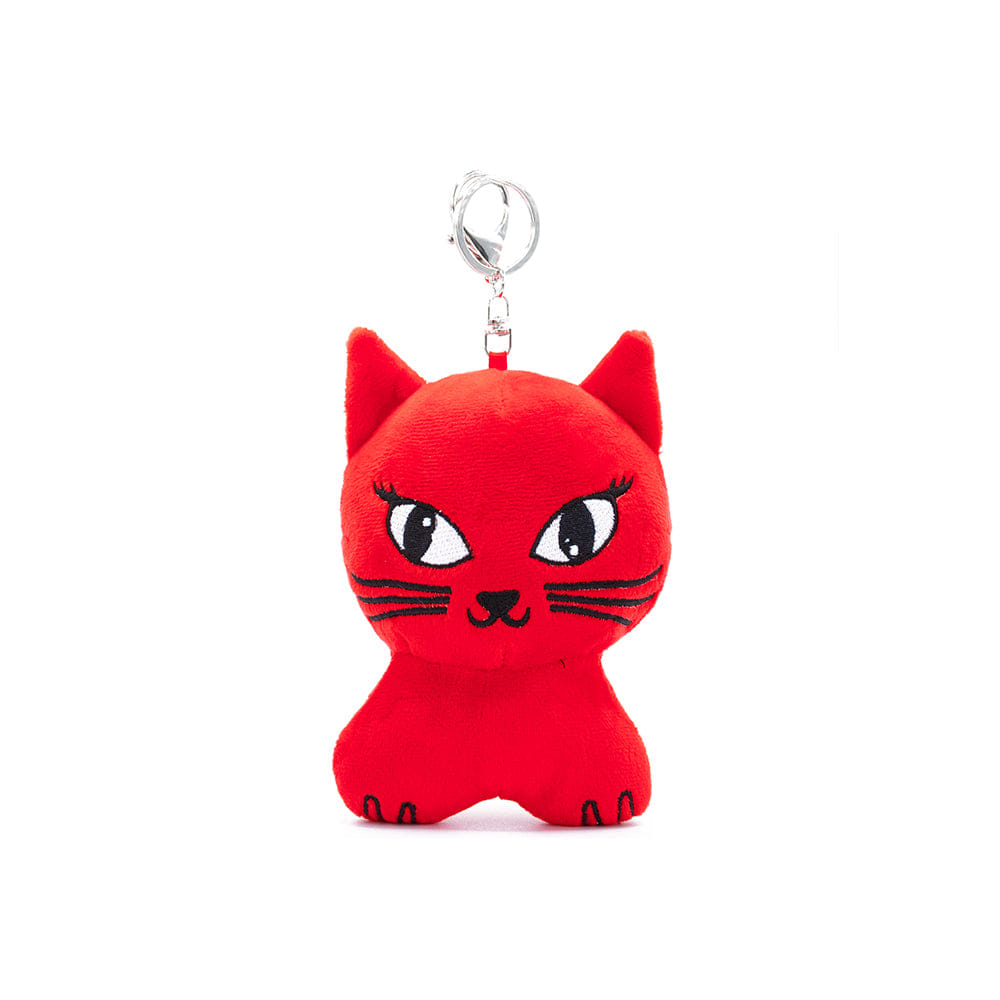 Carpet Company Cat Plush Keychain - Red