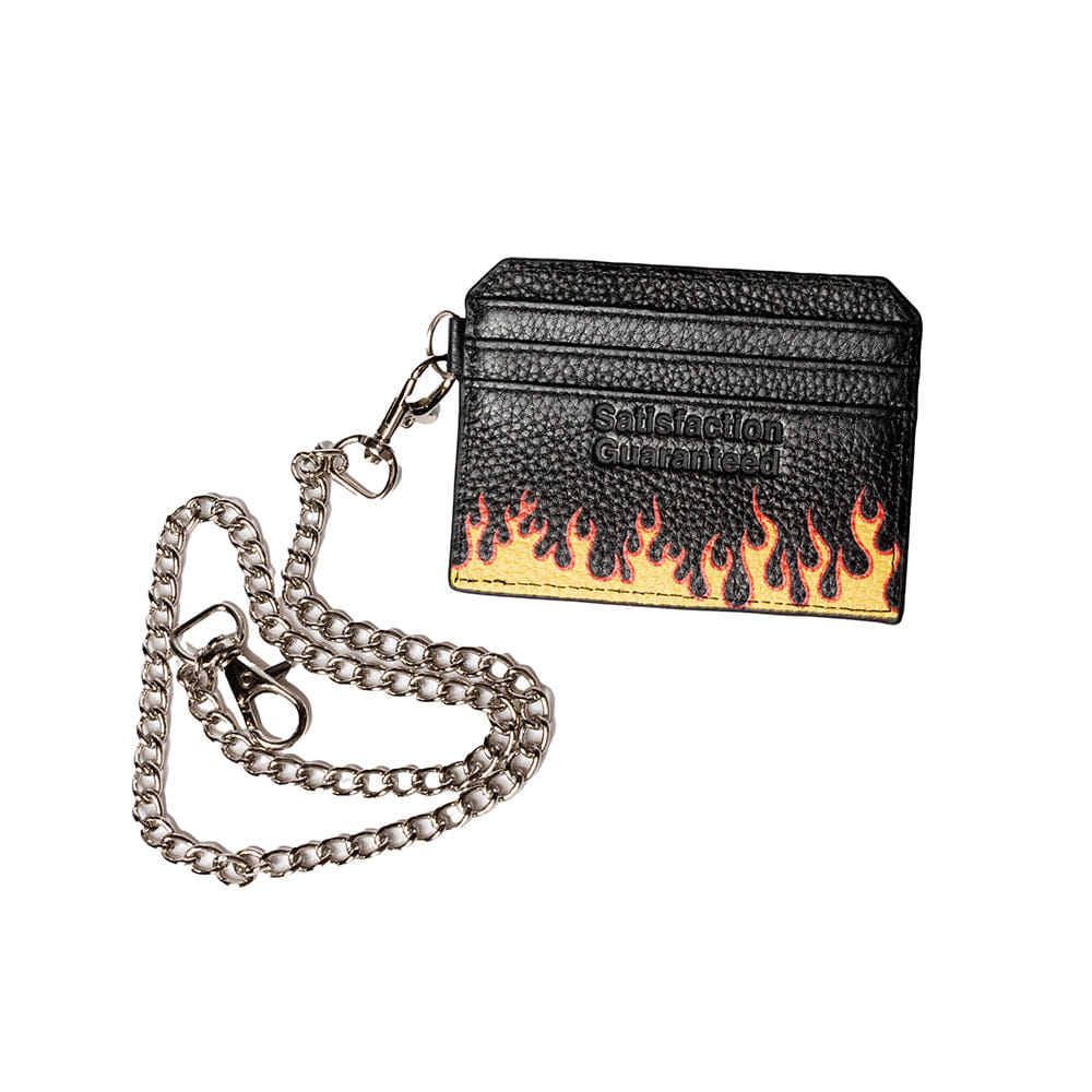 Pleasures Leather Card Holder W/ Chain - Black