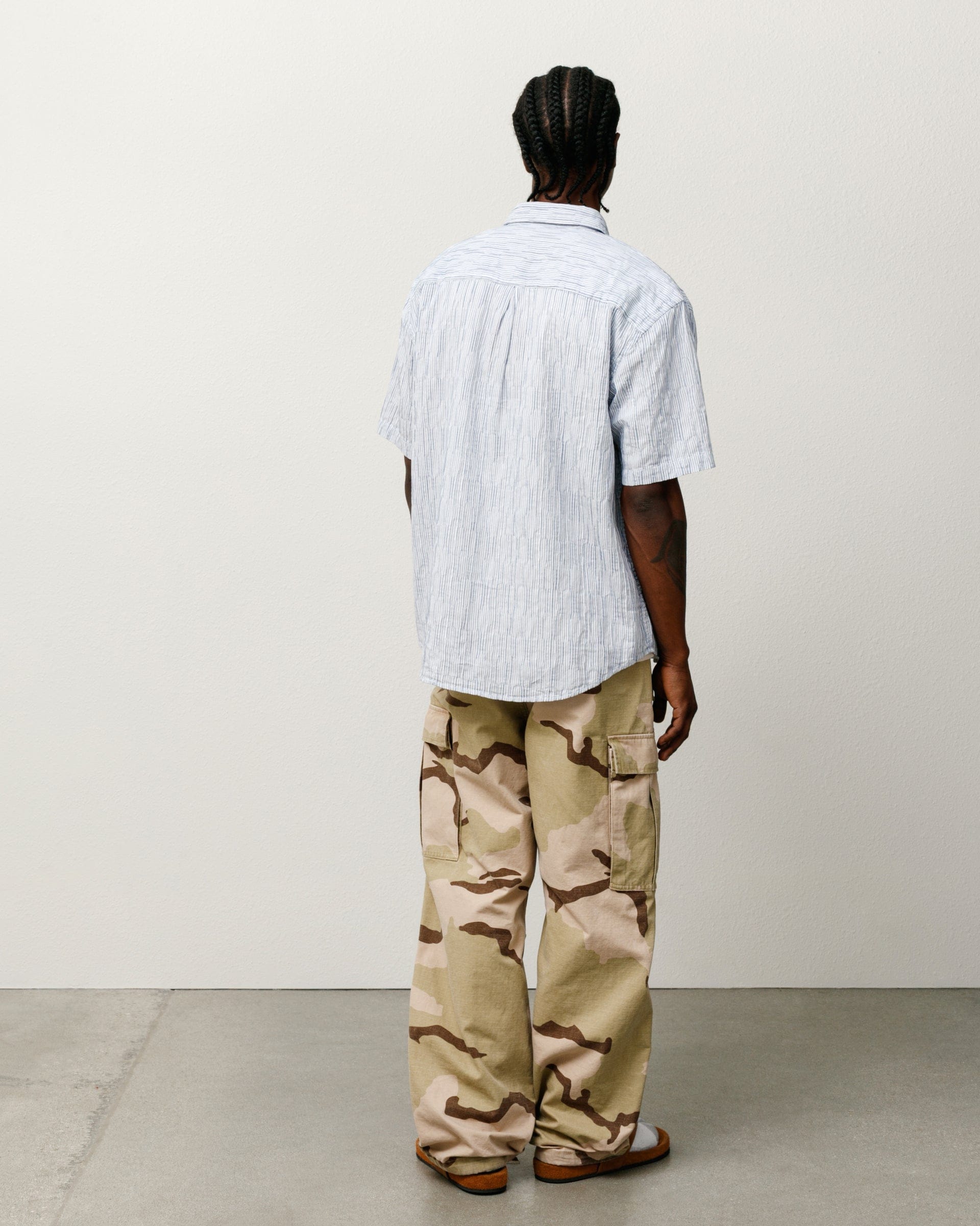 Stüssy Wavy Striped Short Sleeve Shirt - Blue