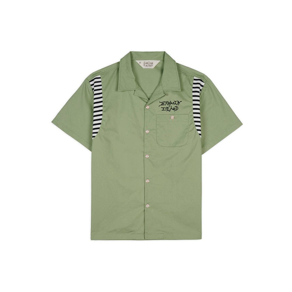 Brain Dead Cobra Flocked Bowling Shirt - Sprout
