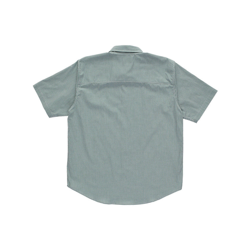 Pop Trading Company Pop O Shortsleeve Gingham Shirt - Green/White