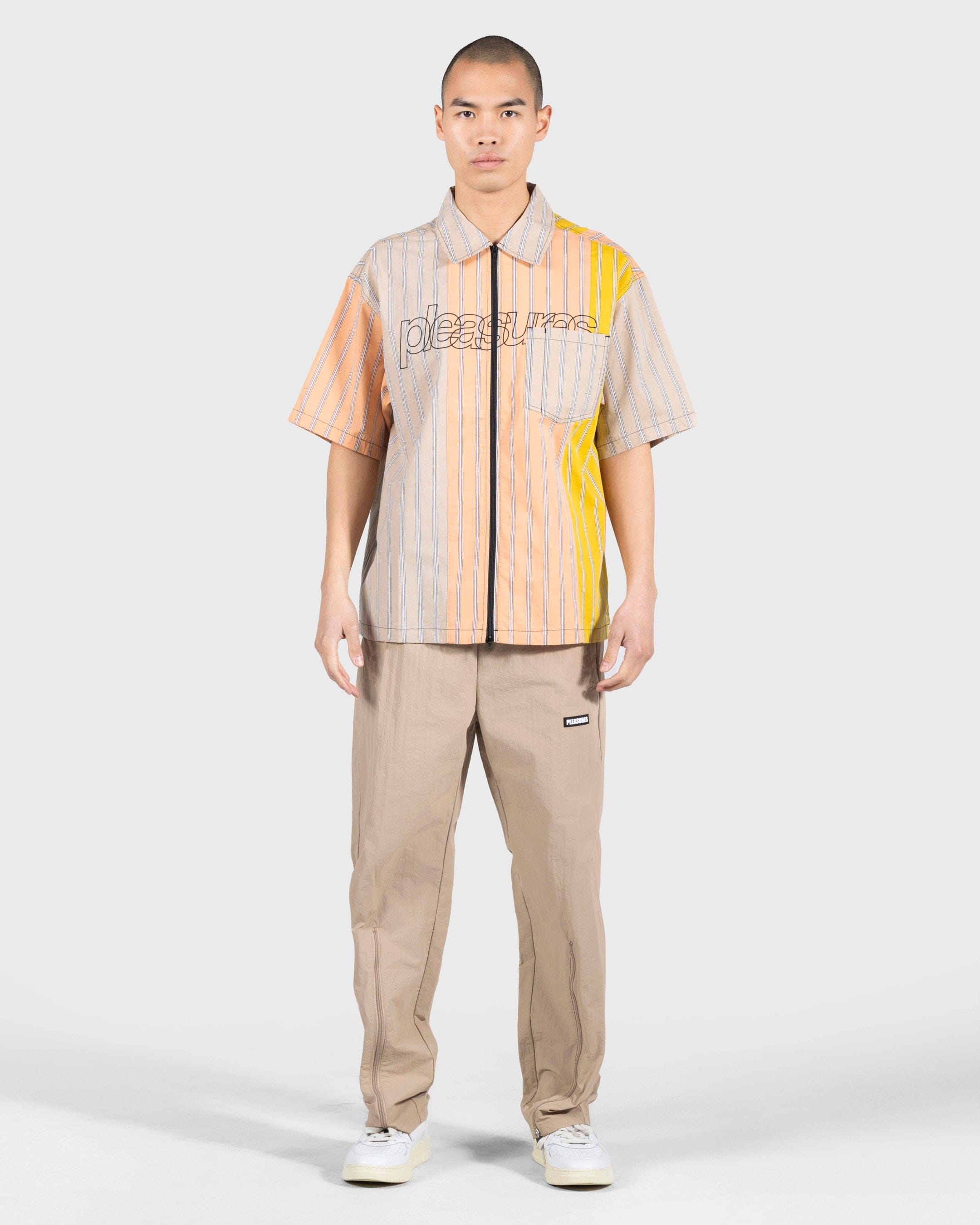 Pleasures Garner Zip Shirt - Peach