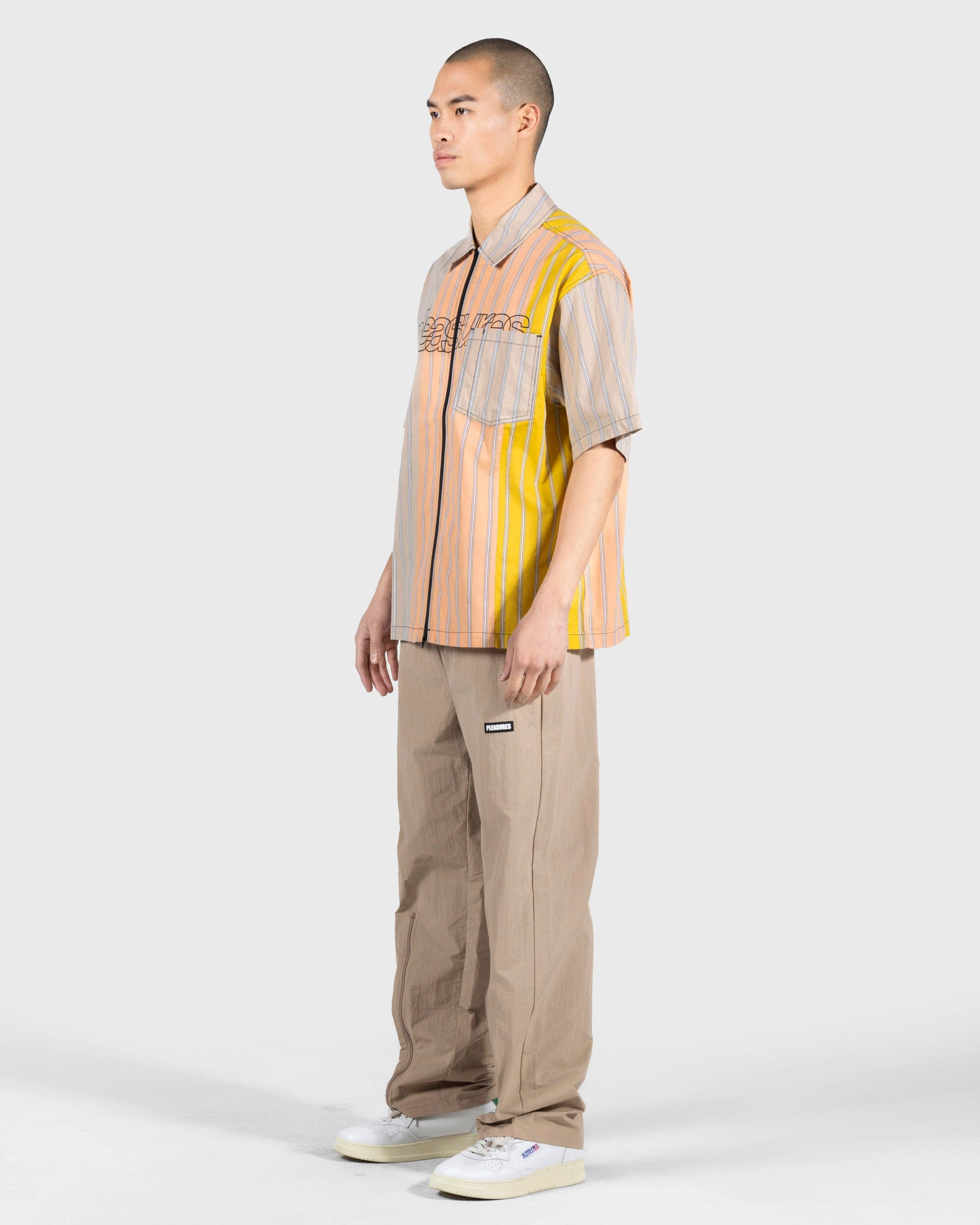 Pleasures Garner Zip Shirt - Peach