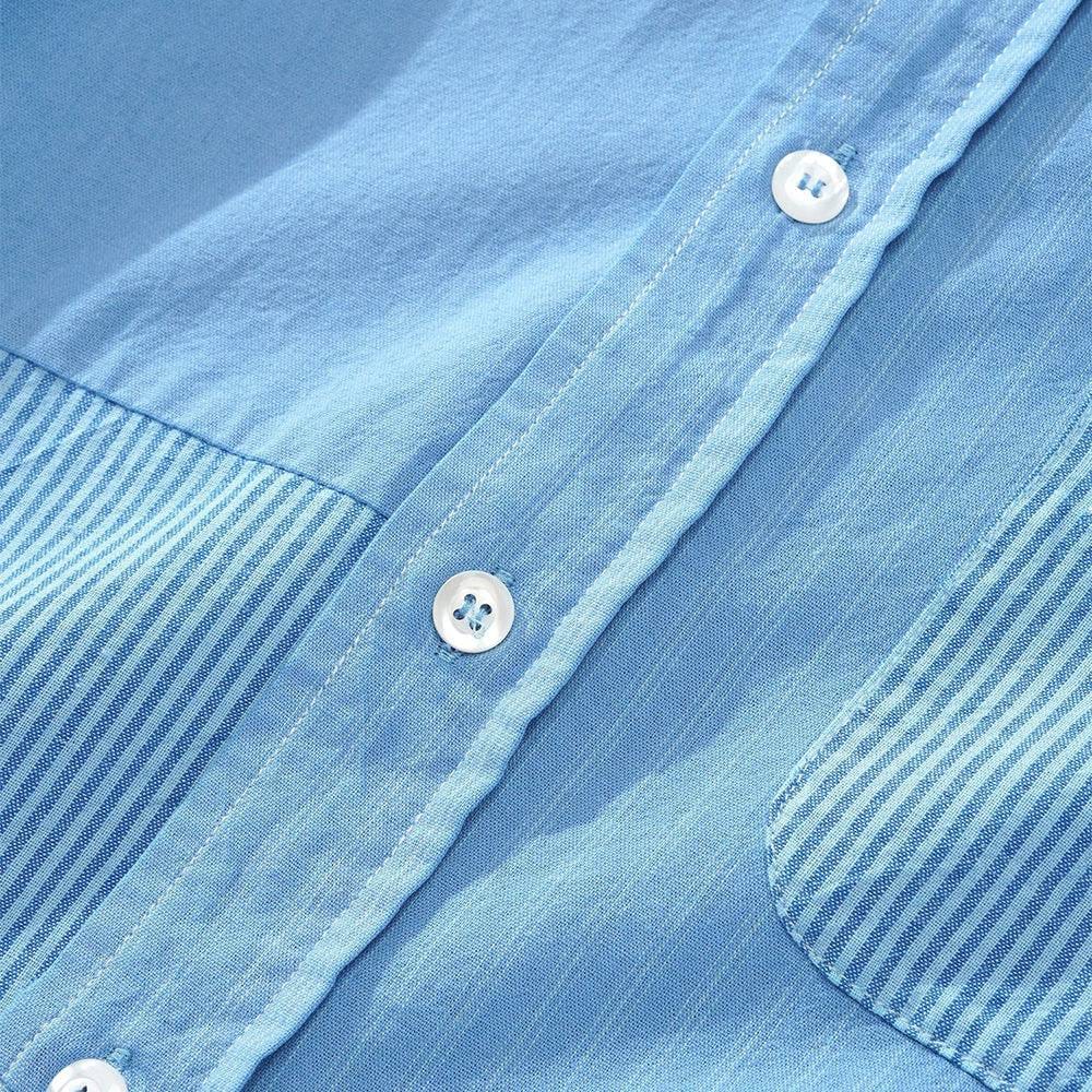 Butter Goods Patchwork Plaid L/S Shirt - Overdye Blue
