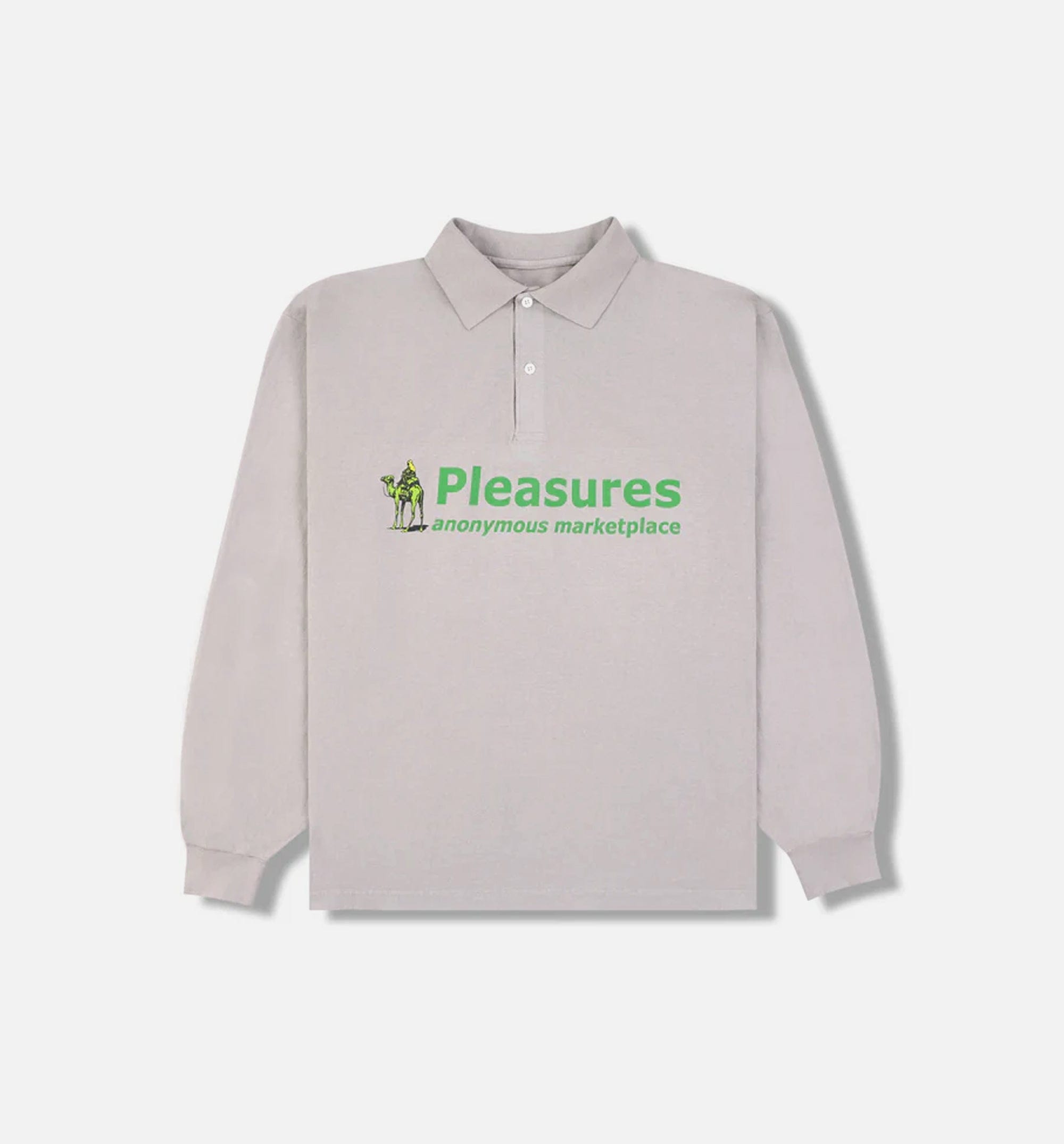 Pleasures Exchange Polo Mens Long Sleeve Shirt - Grey