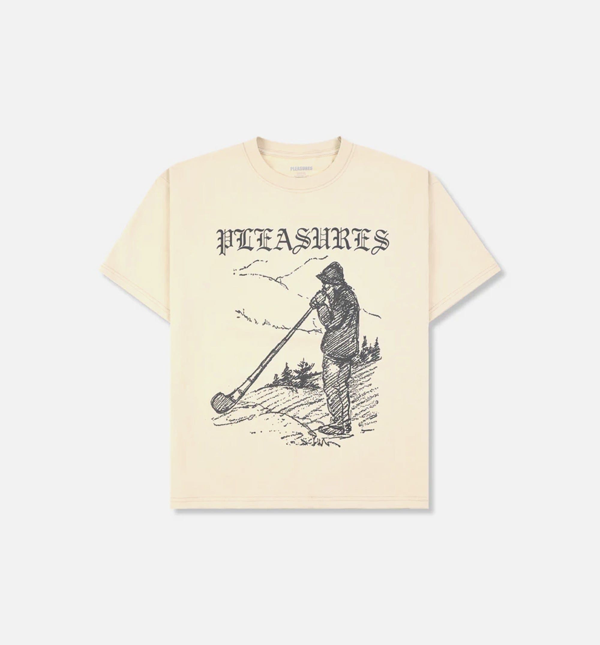 Pleasures Pipe Tee Mens Short Sleeve Shirt - Sand
