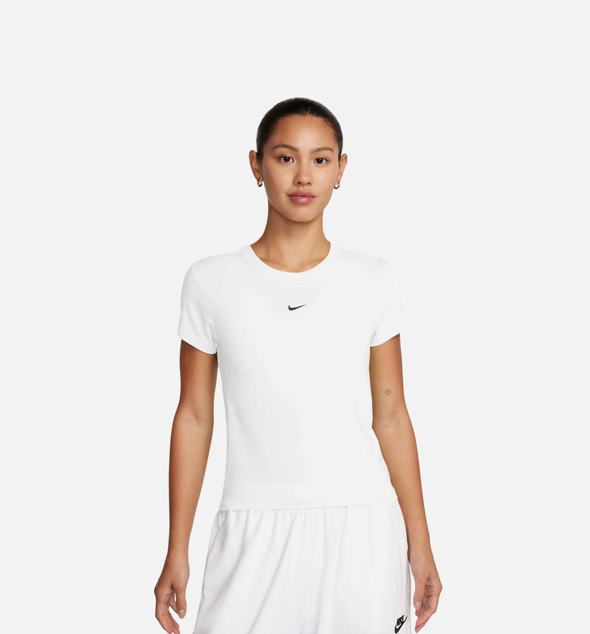 Nike NSW Chill Knit Womens Short Sleeve Shirt - White/Black