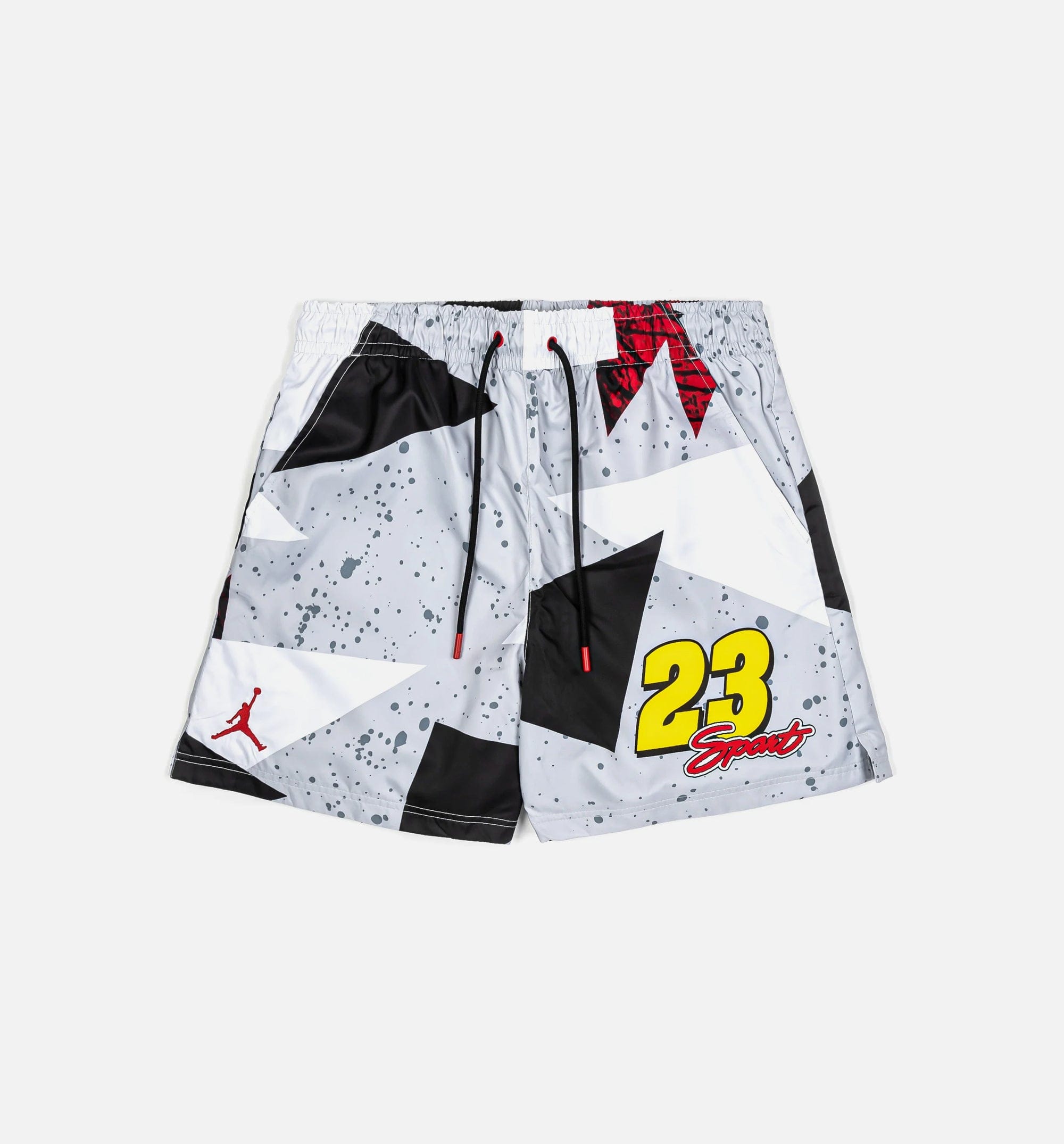 Air Jordan Essentials 5" Poolside Mens Shorts - Cement Grey/Fire Red