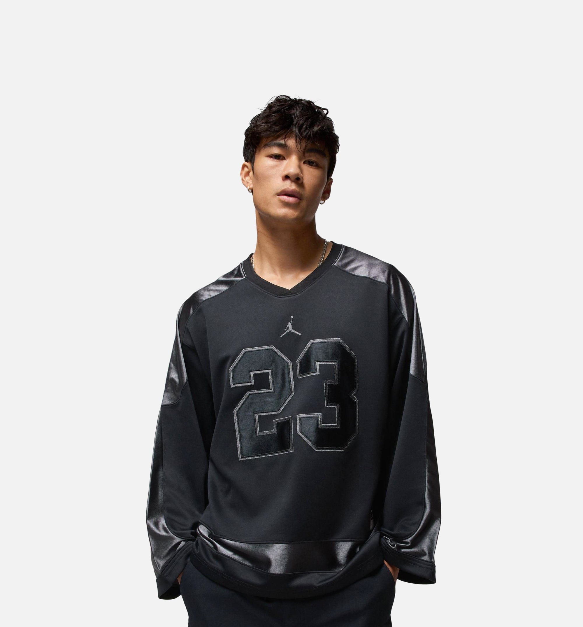 Air Jordan Brooklyn Collegiate Hockey Mens Jersey - Black/Iron Grey/Iron Grey