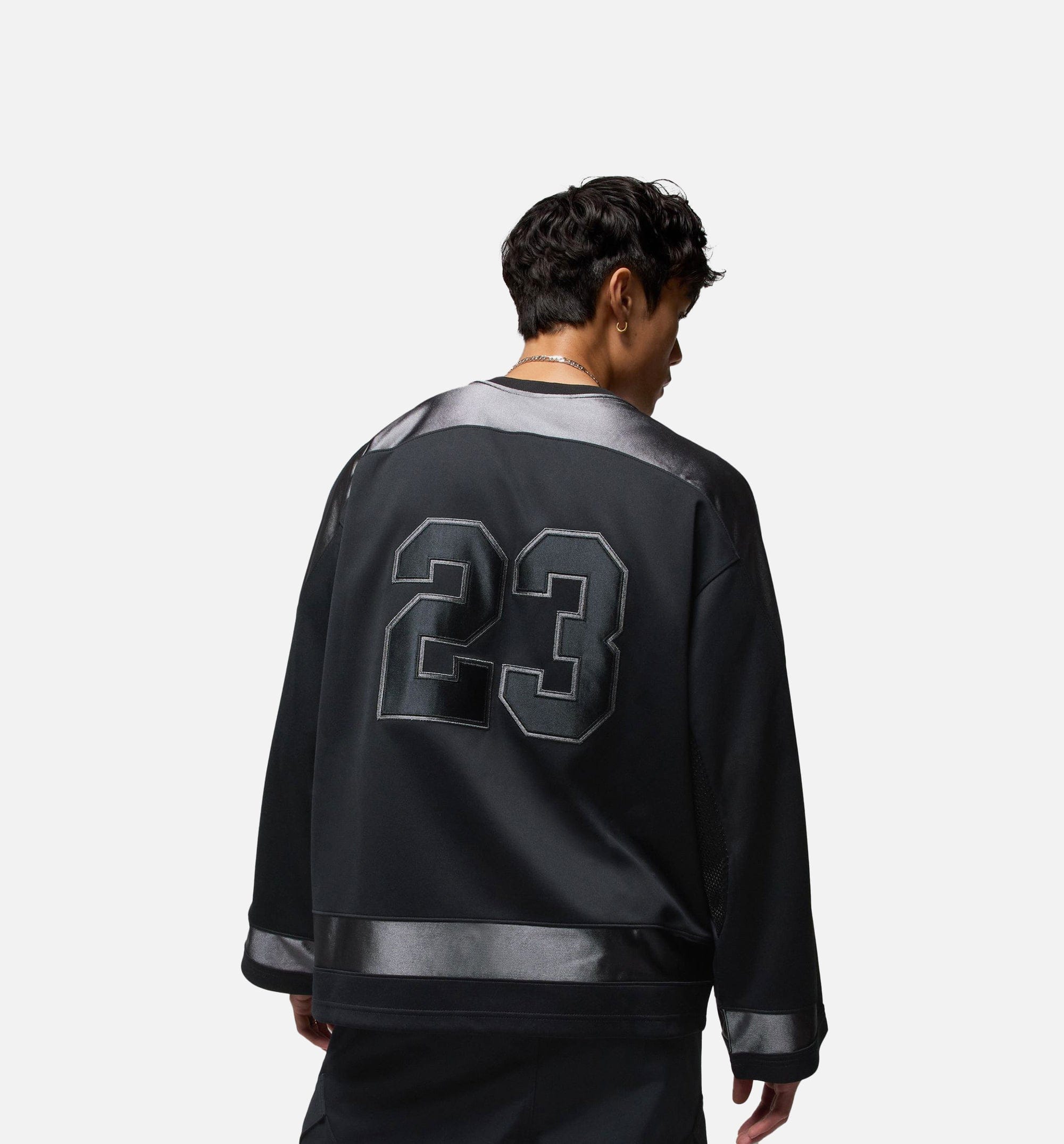 Air Jordan Brooklyn Collegiate Hockey Mens Jersey - Black/Iron Grey/Iron Grey