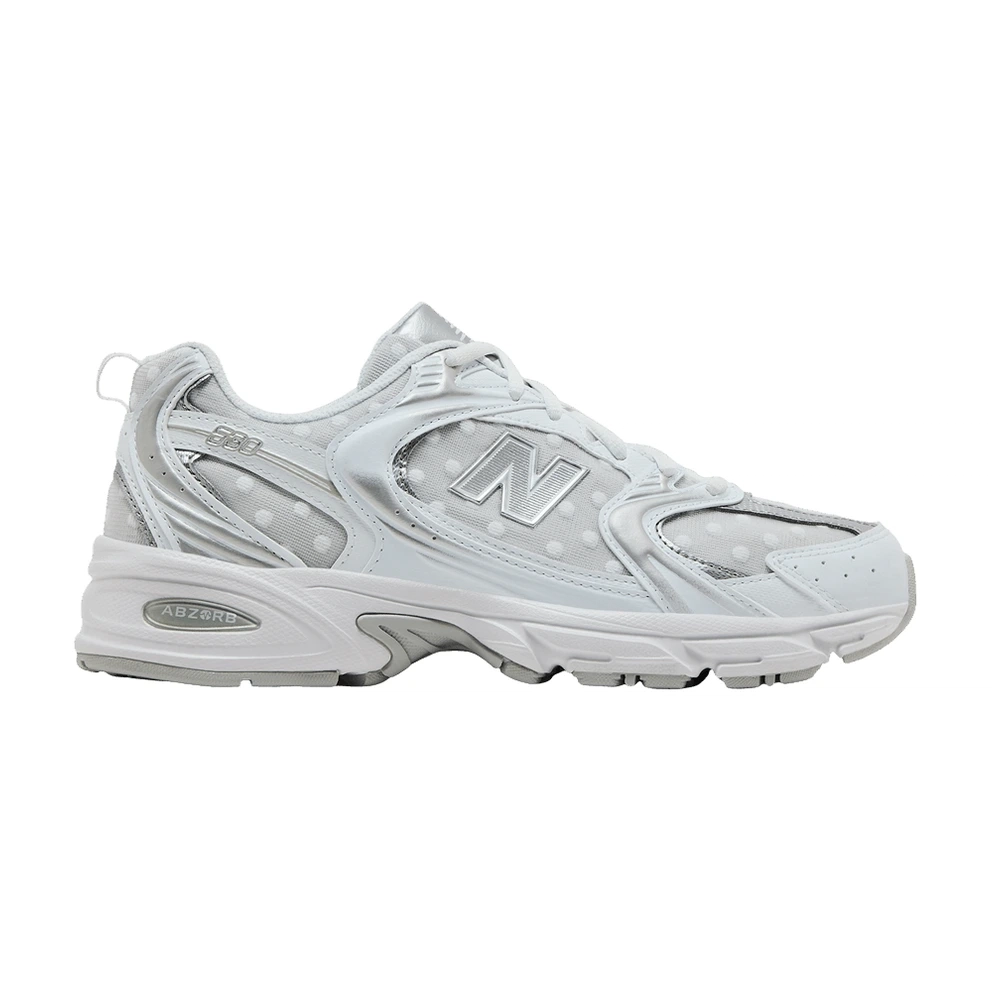 New Balance 530 White Silver Metallic Polka Dots