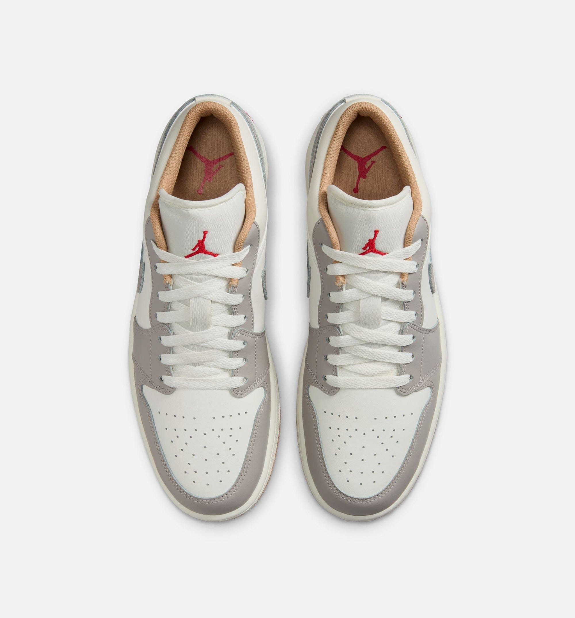 Air Jordan 1 Low Mens Lifestyle Shoe - Sail/Fire Red/College Grey/Hemp