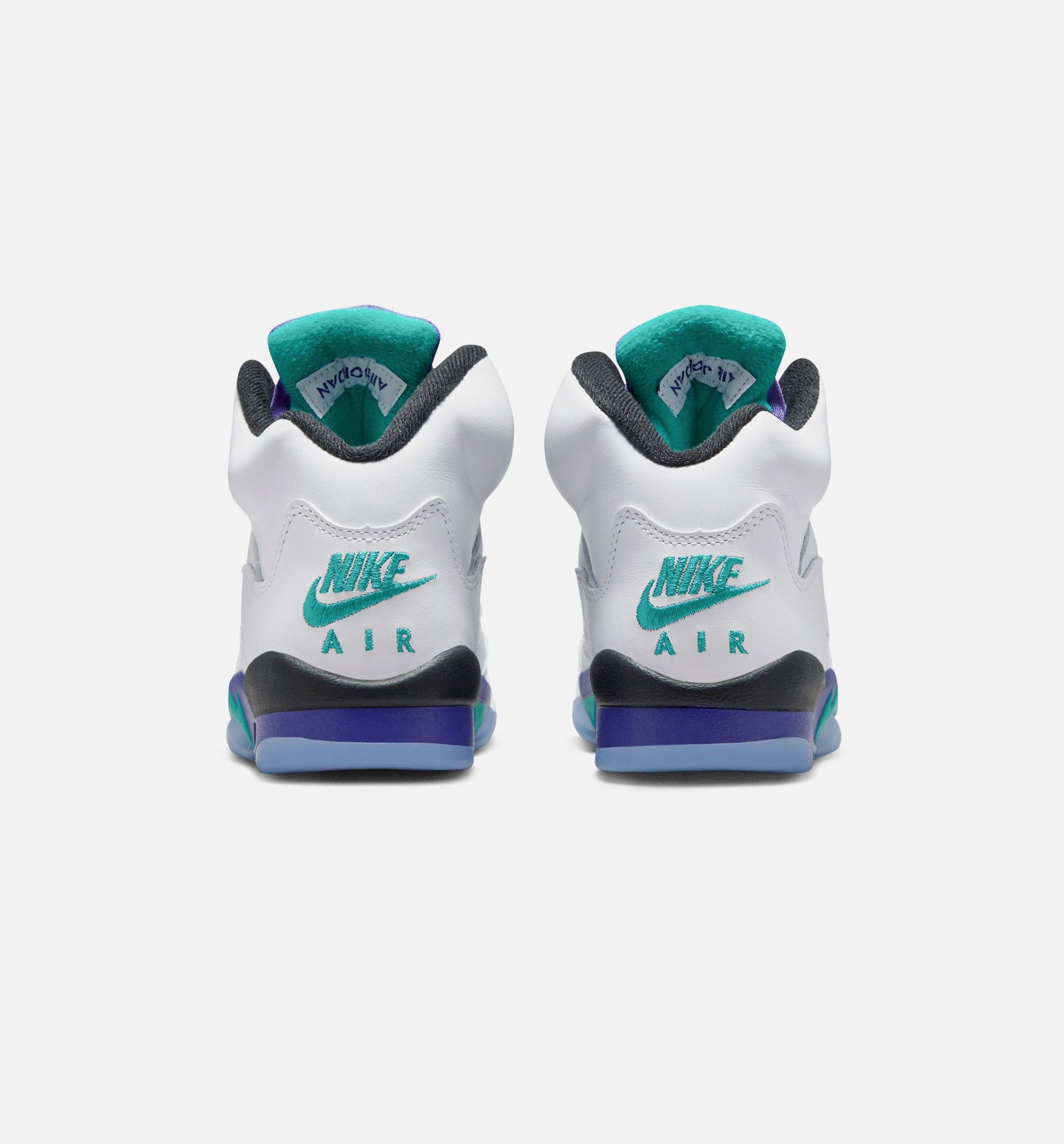 Air Jordan 5 Retro Grape Grade School Lifestyle Shoe - White/New Emerald/Grape Ice/Black