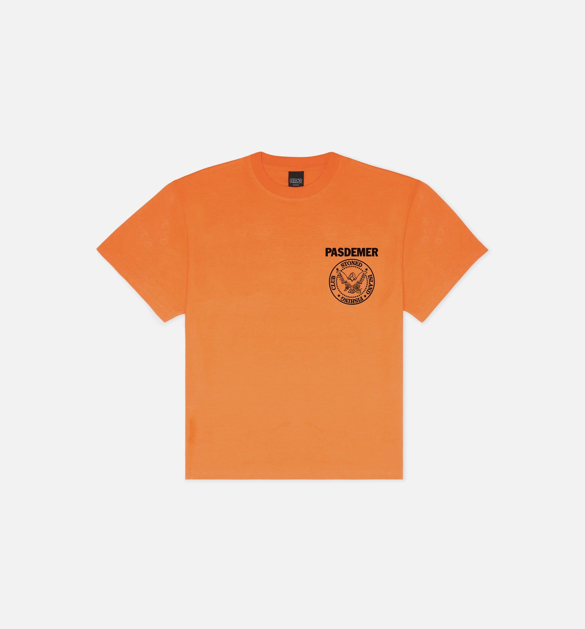 PASDEMER Fishing Club Mens Short Sleeve Shirt - Orange
