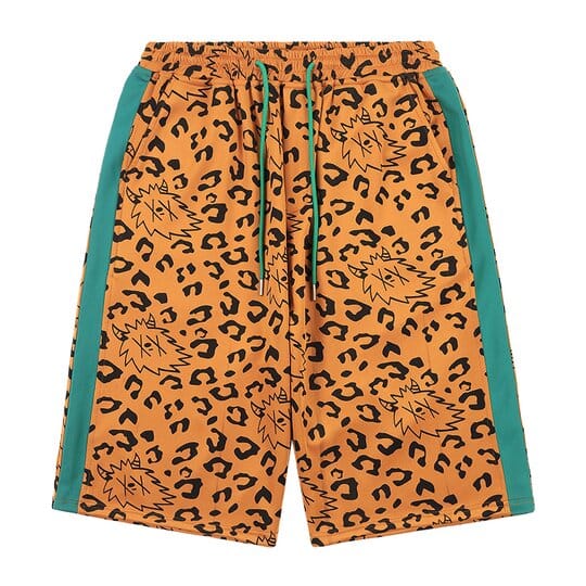 Taka Original Leopard Print Logo Shorts, Brown