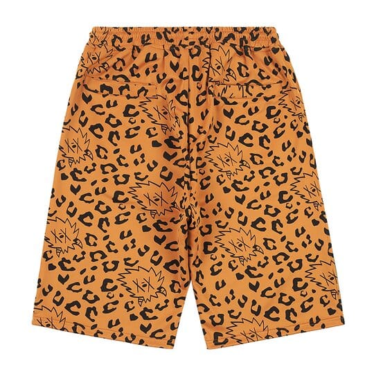Taka Original Leopard Print Logo Shorts, Brown