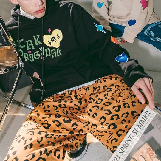 Taka Original Leopard Print Logo Shorts, Brown