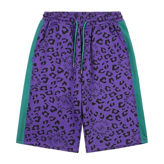 Taka Original Leopard Print Logo Shorts, Purple