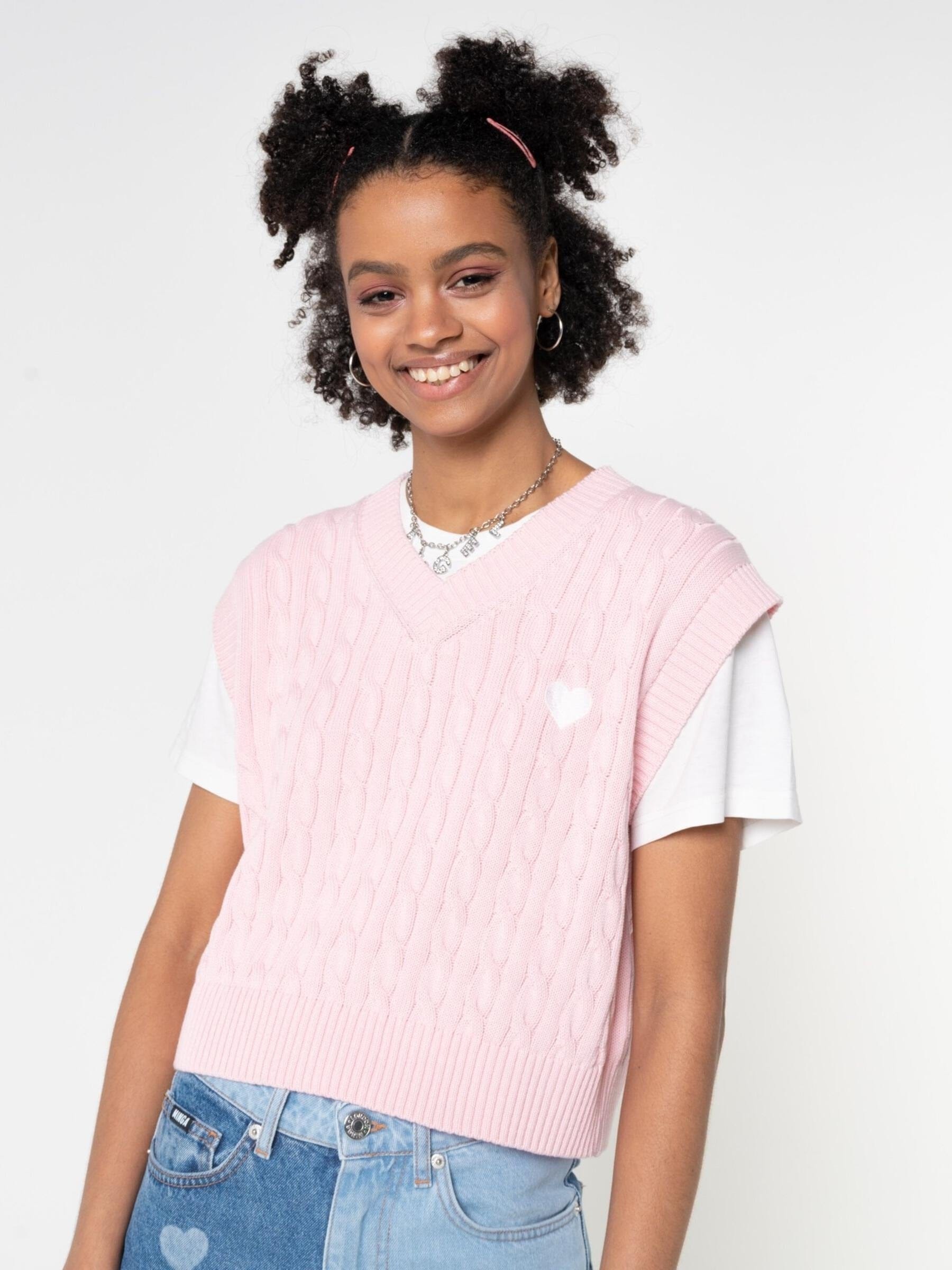 Minga London Heart Pink Knitted Vest