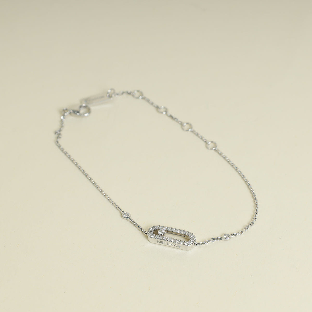 Messika 18K White Gold Move Uno Studded Diamond Bracelet