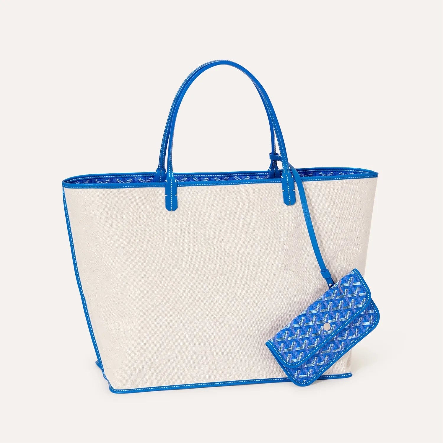 Goyard Saint Louis Croc GM Tote Bag in Sky Blue Goyardine Canvas & Chevroches Calfskin Leather