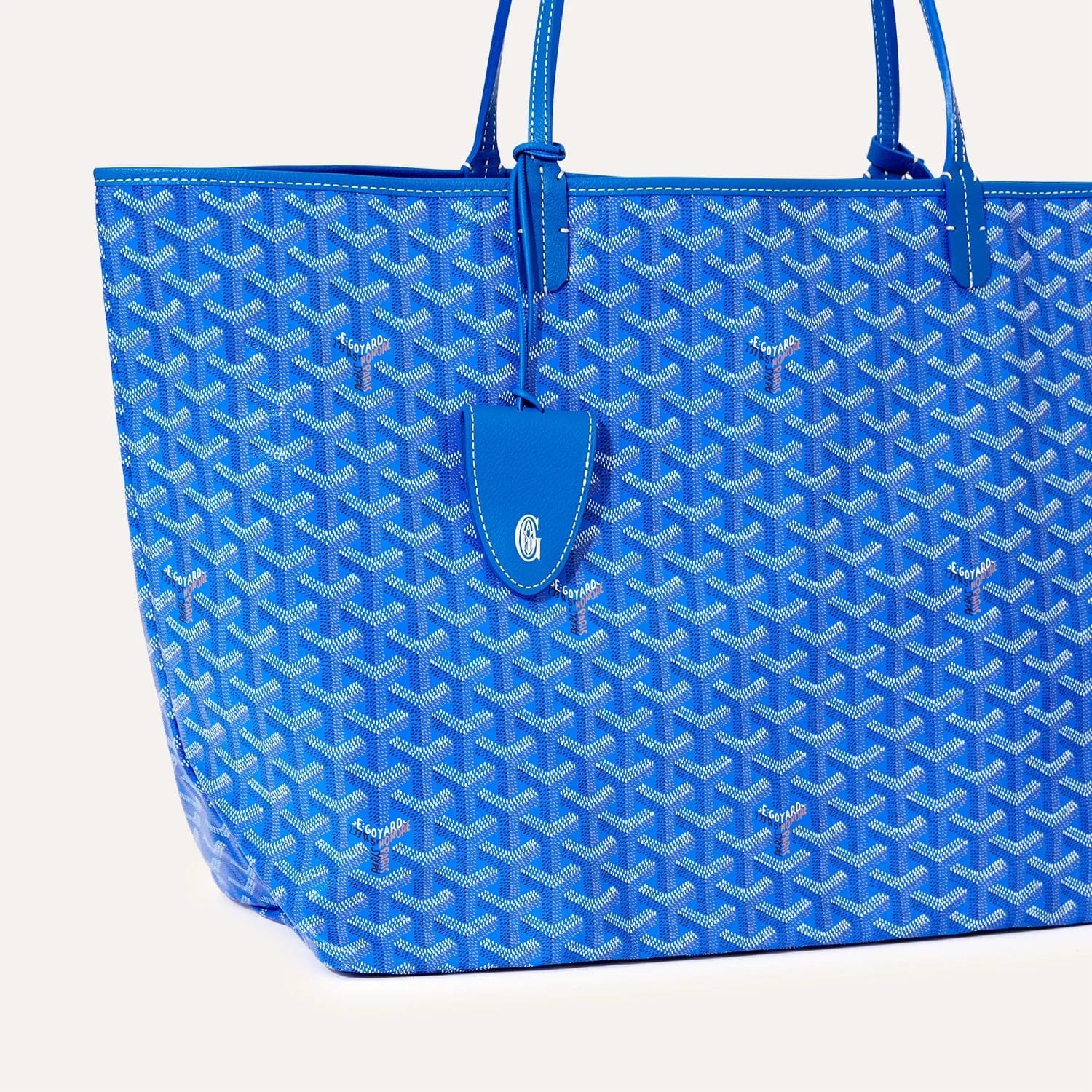 Goyard Saint Louis Croc GM Tote Bag in Sky Blue Goyardine Canvas & Chevroches Calfskin Leather