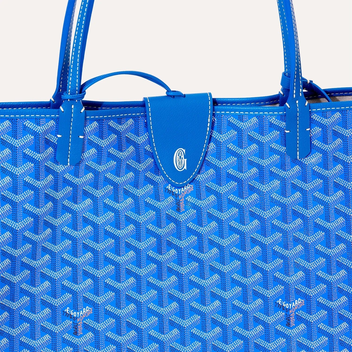 Goyard Saint Louis Croc GM Tote Bag in Sky Blue Goyardine Canvas & Chevroches Calfskin Leather