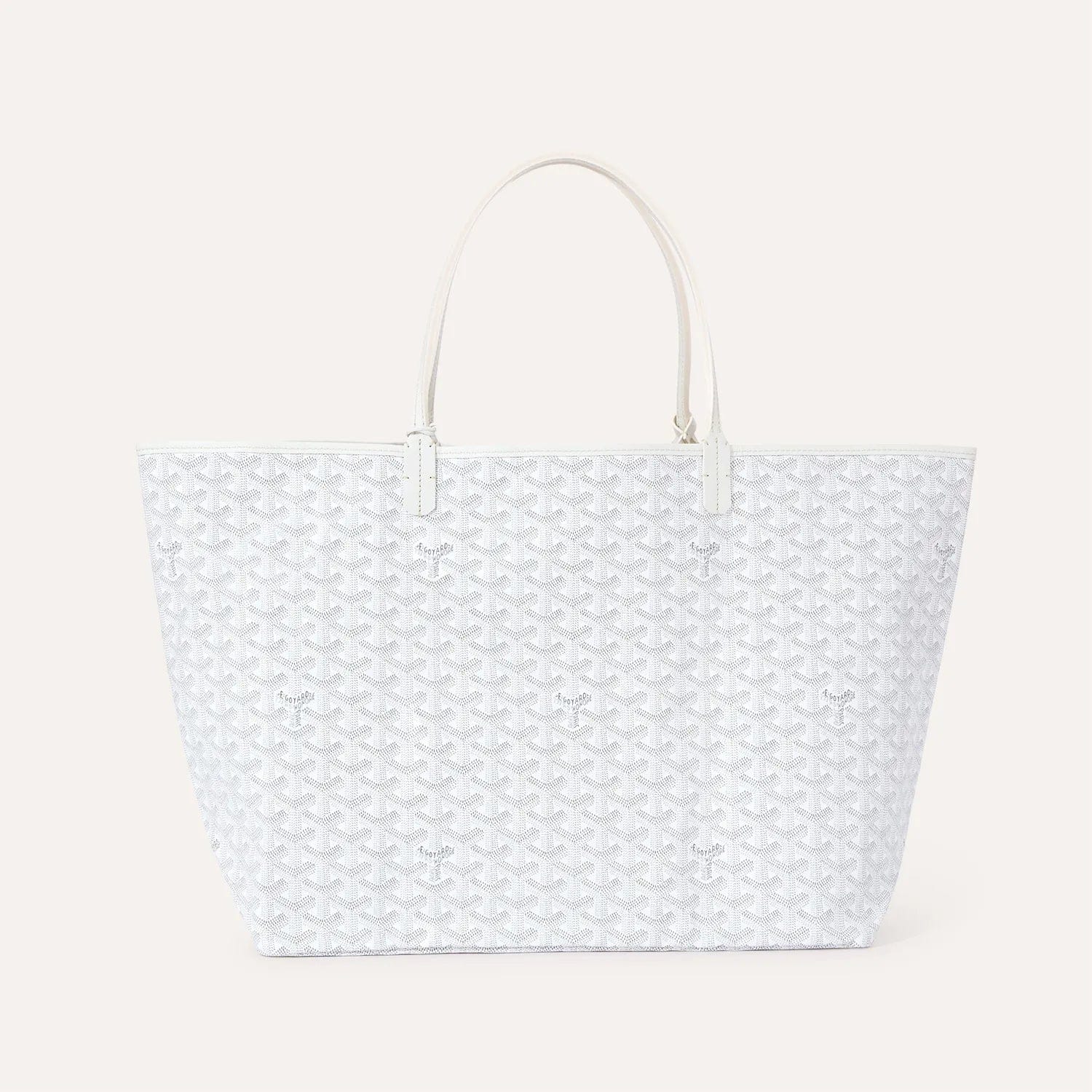 Goyard Saint Louis Croc GM Tote Bag in White Goyardine Canvas & Chevroches Calfskin Leather