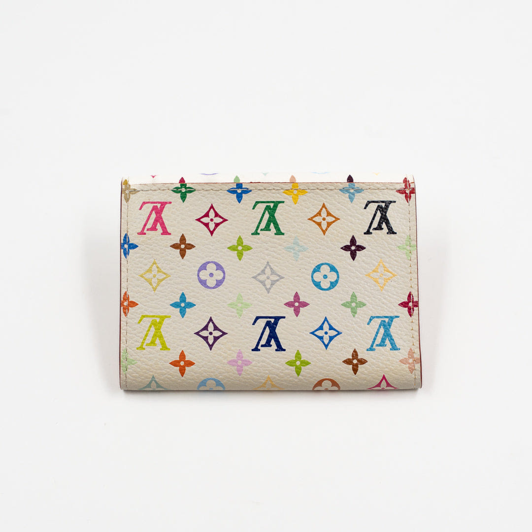 Louis Vuitton Monogram Multicolor Business Card Holder and Coin Case White Murakami Collection