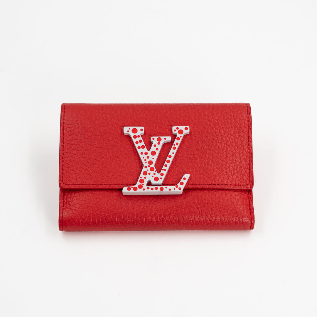 Louis Vuitton Limited Edition Kusama Infinity Dots Capucines Wallet in Red Taurillon Leather
