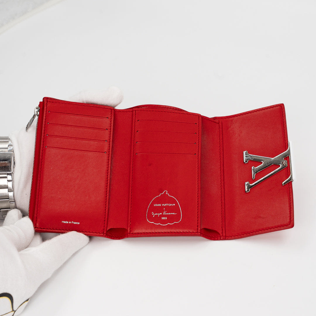 Louis Vuitton Limited Edition Kusama Infinity Dots Capucines Wallet in Red Taurillon Leather