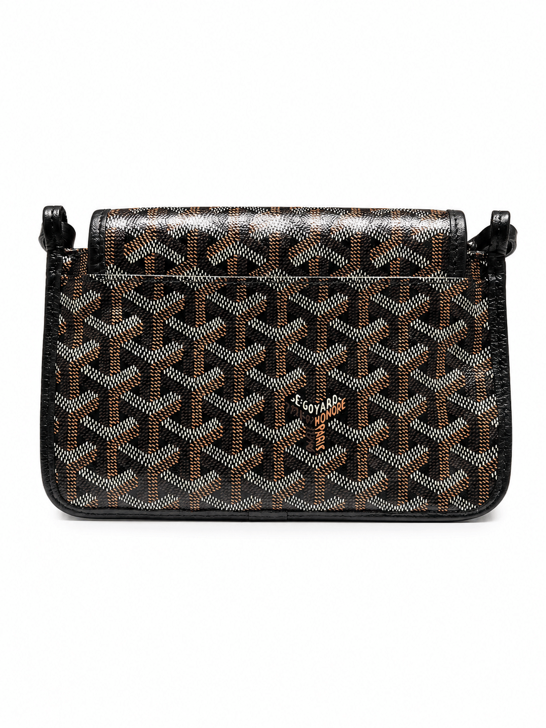 Goyard Plumet Crossbody Wallet in Black Goyardine Canvas with Custom Hand-Painted Deer Artwork