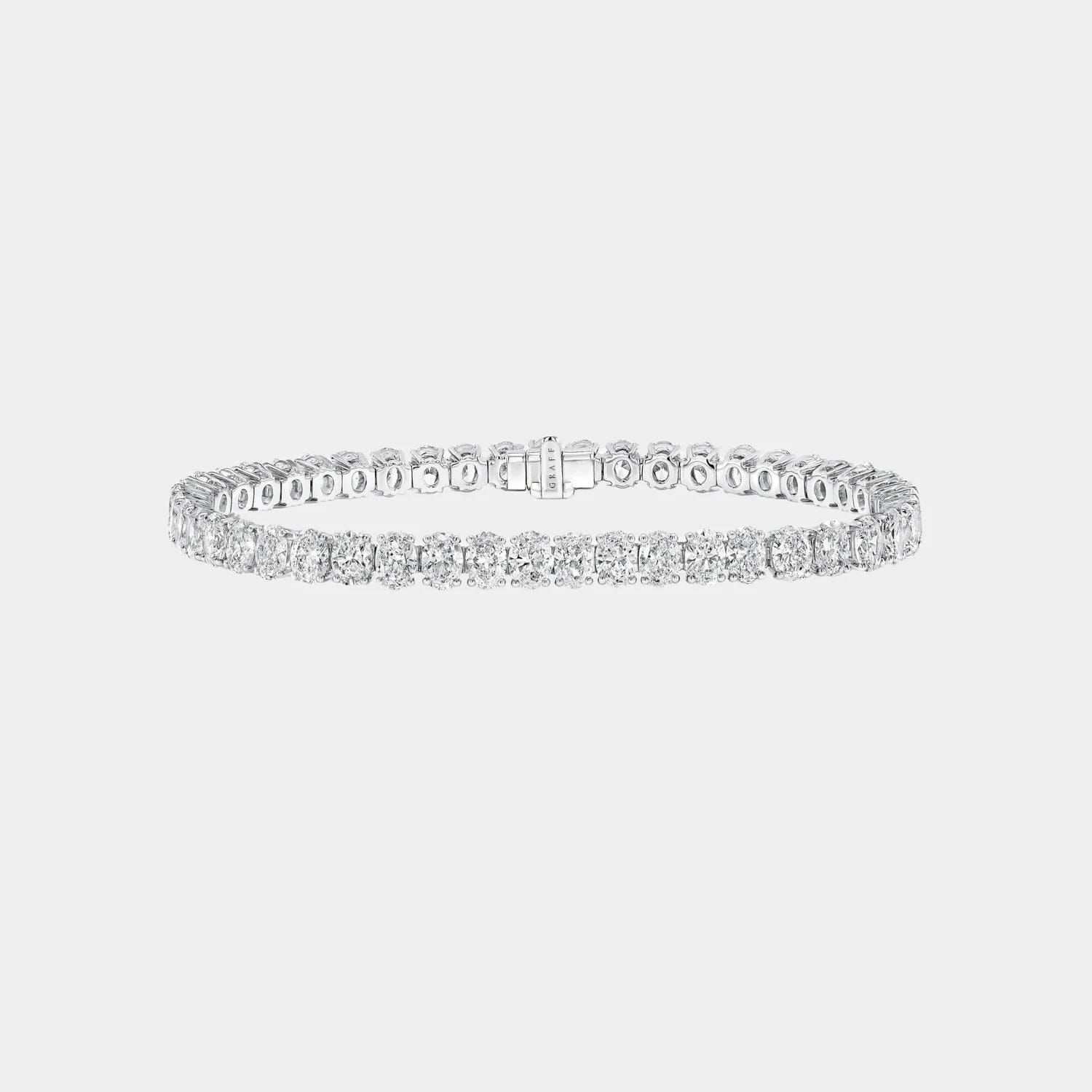 Graff Oval Cut Diamond Tennis Bracelet in 18K White Gold
