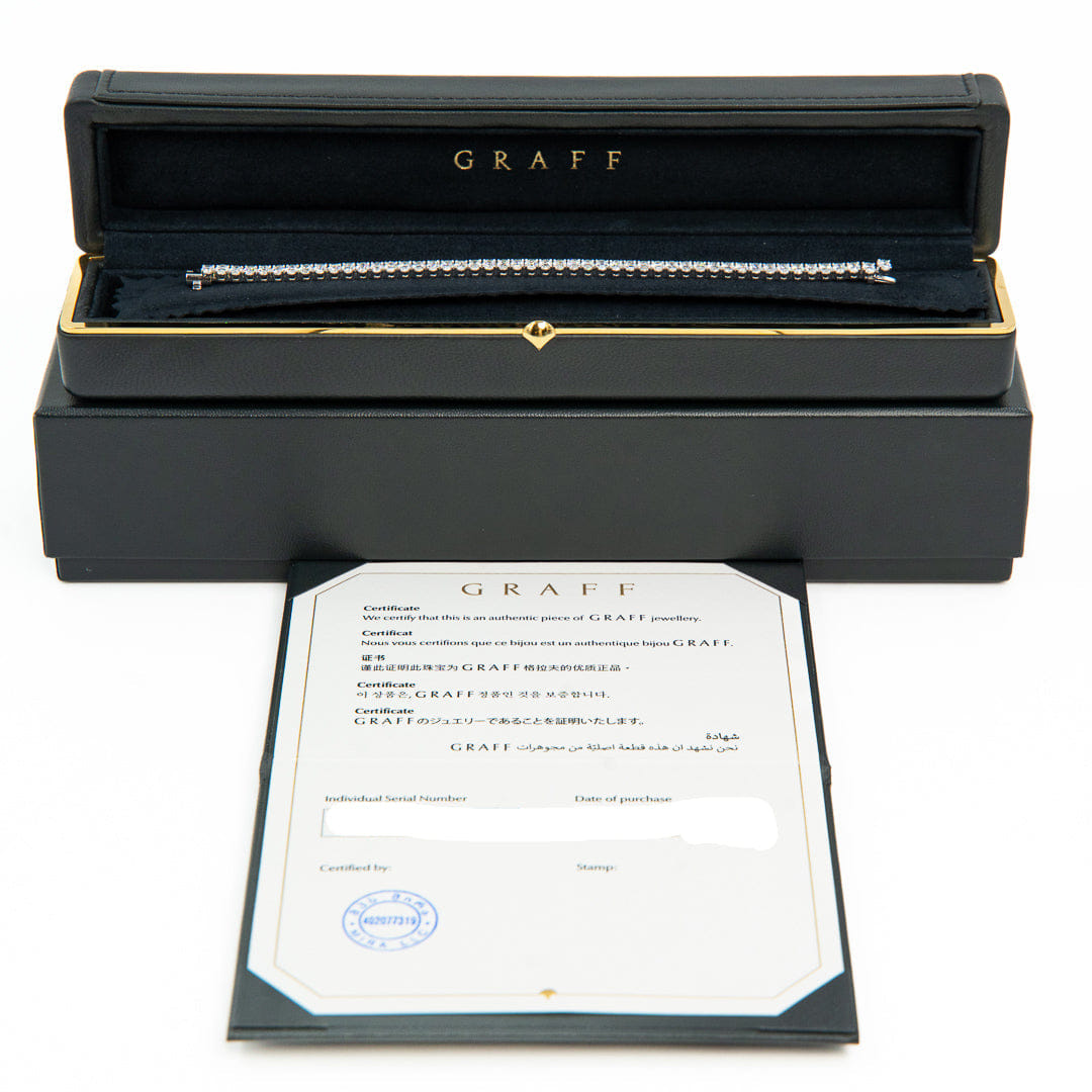 Graff Oval Cut Diamond Tennis Bracelet in 18K White Gold