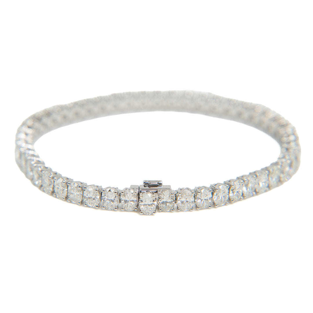 Graff Oval Cut Diamond Tennis Bracelet in 18K White Gold