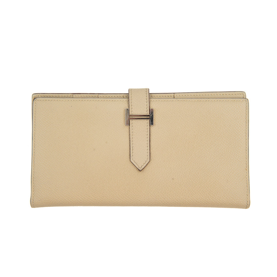 Hermès Béarn Wallet in Craie Epsom Leather with Palladium Hardware