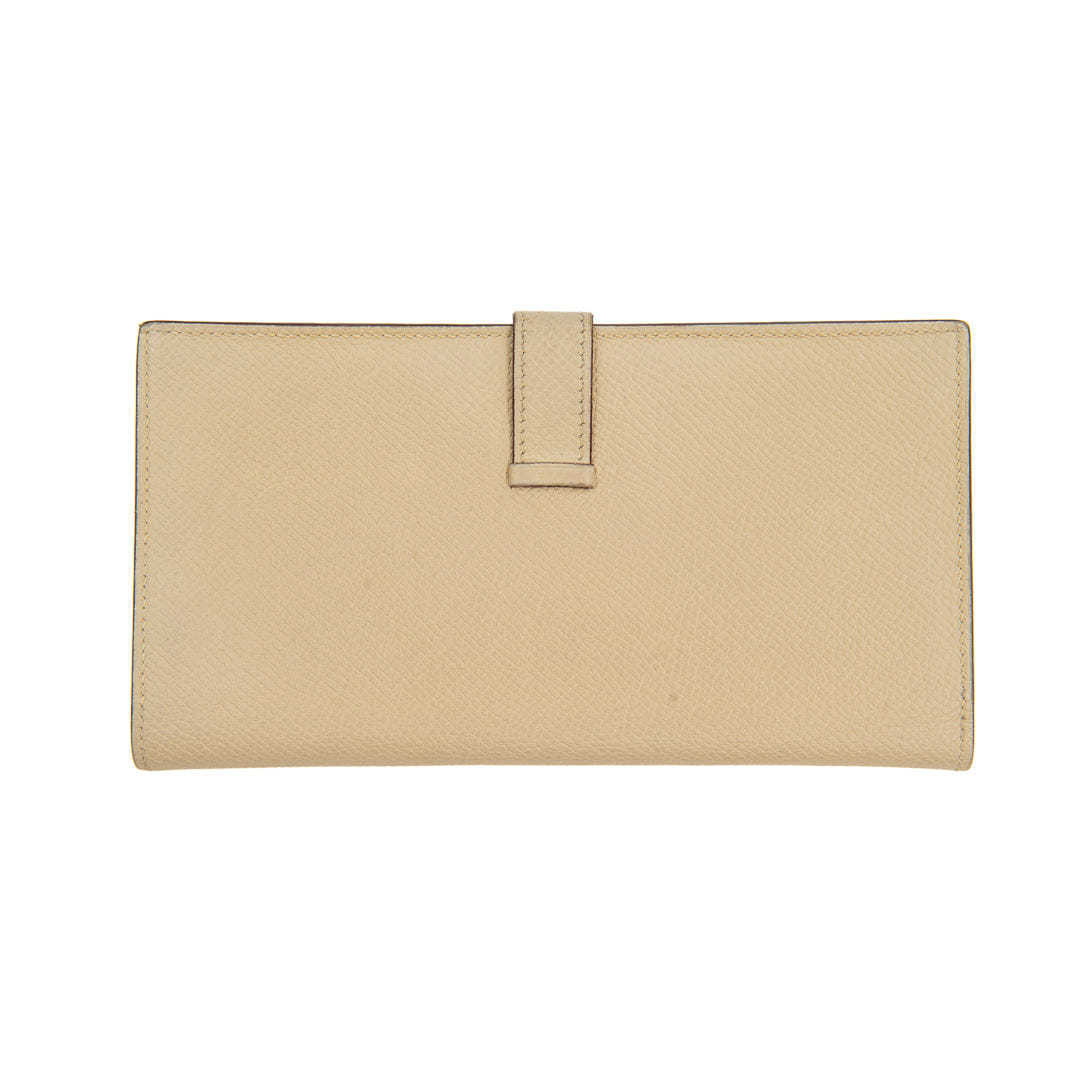 Hermès Béarn Wallet in Craie Epsom Leather with Palladium Hardware