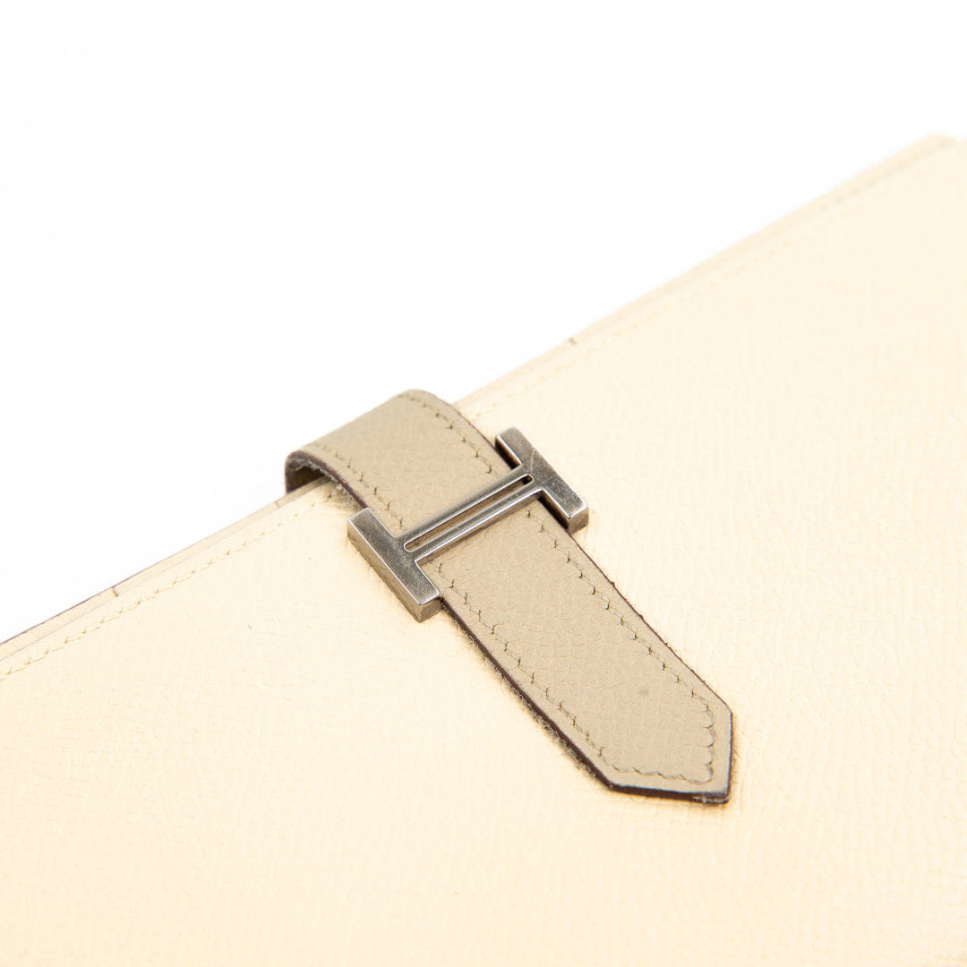 Hermès Béarn Wallet in Craie Epsom Leather with Palladium Hardware