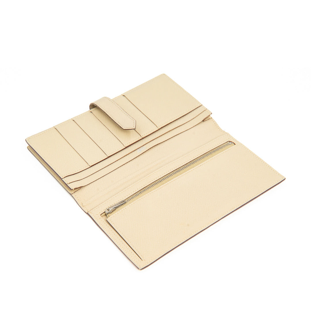 Hermès Béarn Wallet in Craie Epsom Leather with Palladium Hardware